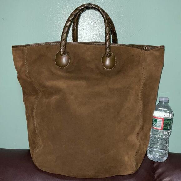 Bottega Veneta Intrecciato Large Top Handle Bag Vintage Brown Suede - Picture 15 of 15